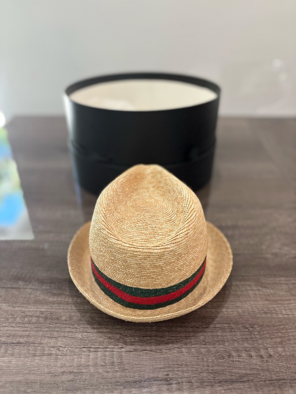 Gucci Straw Fedora with Web Stripe Band - Picture 5 of 7